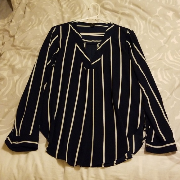 Forever 21 Tops - Pin Stripe Long Sleeve Blouse